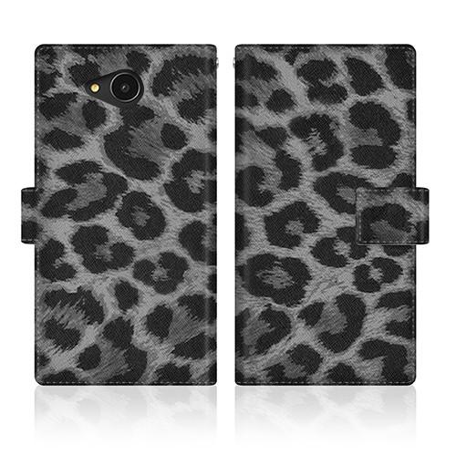 AQUOS ea (606SH) オリジナルデザイン 【 ヒョウ柄 ビッグ レパード ブラック スリ...