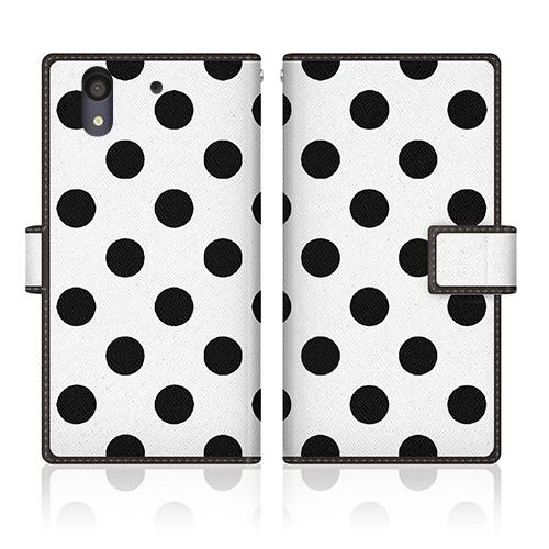 arrows NX (F-01K) オリジナルデザイン 【 ドット モノクロ パターン ホワイト 】