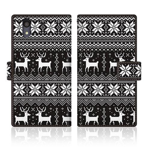 arrows NX (F-01K) オリジナルデザイン 【 フェアアイル ディアー モノクロ  】