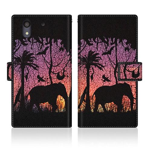 arrows NX (F-01K) オリジナルデザイン 【 アニマル サンセット ブラック サファリ...