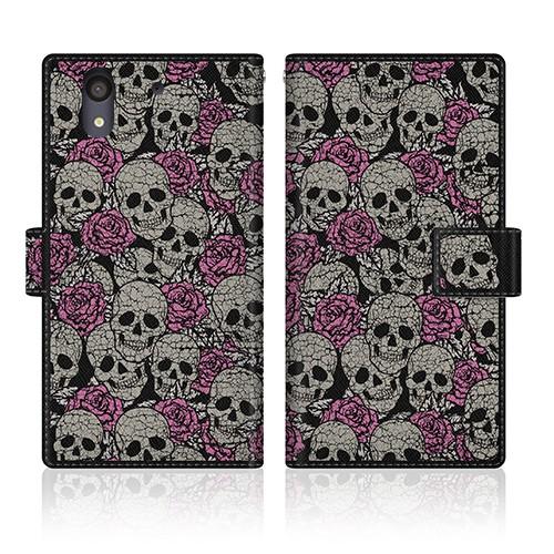 arrows NX (F-01K) オリジナルデザイン 【 スカル &amp; ローズ ロックテイスト ダメ...