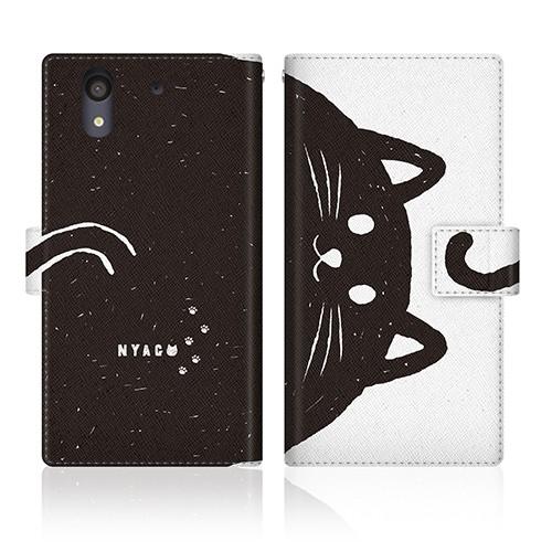 arrows NX (F-01K) オリジナルデザイン 【 NYAGO ノート しっぽ モノクロ  ...