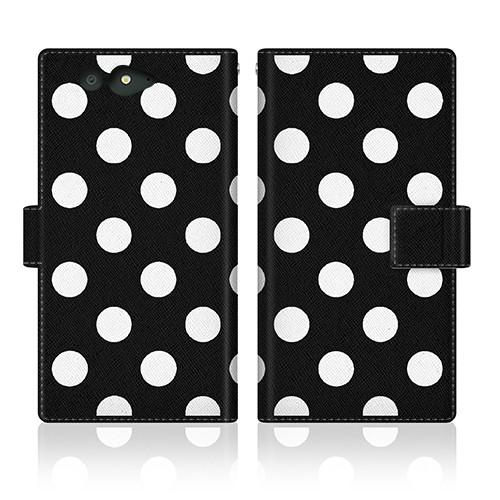 arrows Be (F-05J) オリジナルデザイン 【 ドット モノクロ パターン ブラック 】