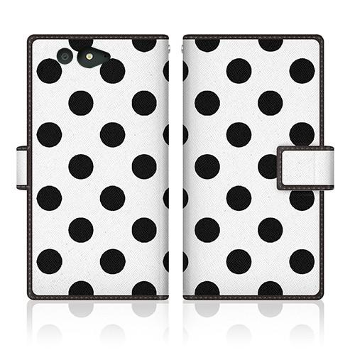 arrows Be (F-05J) オリジナルデザイン 【 ドット モノクロ パターン ホワイト 】