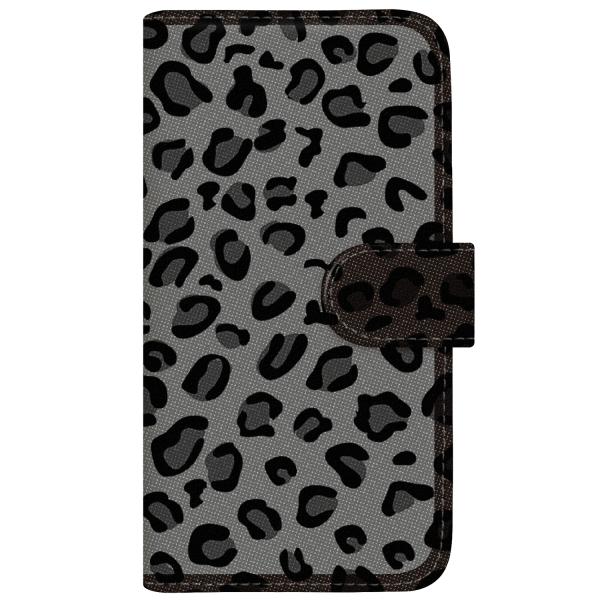 らくらくスマートフォン (F-42A) オリジナルデザイン 【 ヒョウ柄 クラシック ブラック ノー...