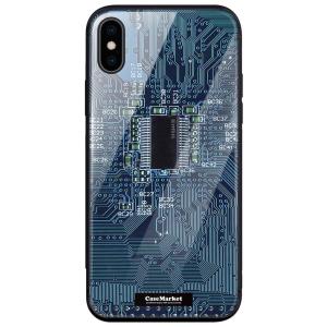 iPhone対応 スマホケース ガラス CaseMarket【 電子基盤 エレクトリニクス サイバー...