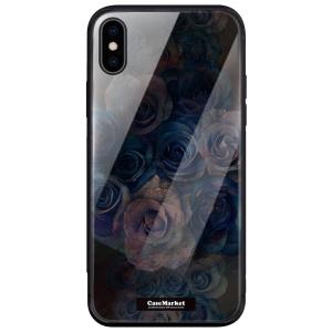 iPhone対応 スマホケース ガラス CaseMarket【 ダーク ローズ クロス 】iPhon...