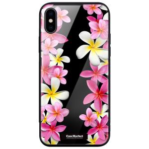 iPhone対応 スマホケース ガラス CaseMarket【 プルメリア ロマンス ハワイアン 】...