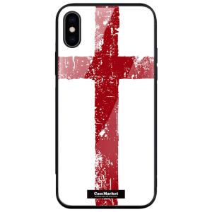 iPhone対応 スマホケース ガラス CaseMarket【 イングランド フラッグ ホワイト 】...