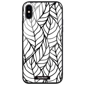 iPhone対応 スマホケース ガラス CaseMarket【 モノトーン ボタニカル ボタニカル柄...
