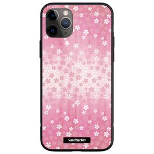 iPhone対応 スマホケース ガラス CaseMarket【 伝統 桜の模様 和柄 桃 ピンク 】...