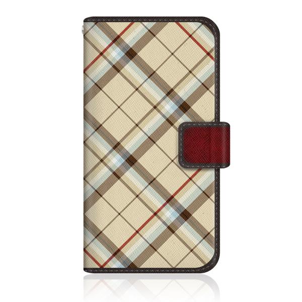スマホケース 手帳型 全機種対応 薄型 CaseMarket 【 英国 チェック柄 クラシカル ノー...