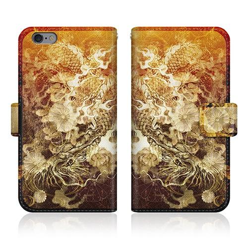 iPhone 6 (4.7inch) (iPhone6) オリジナルデザイン 【 屏風 和柄 昇り黒...