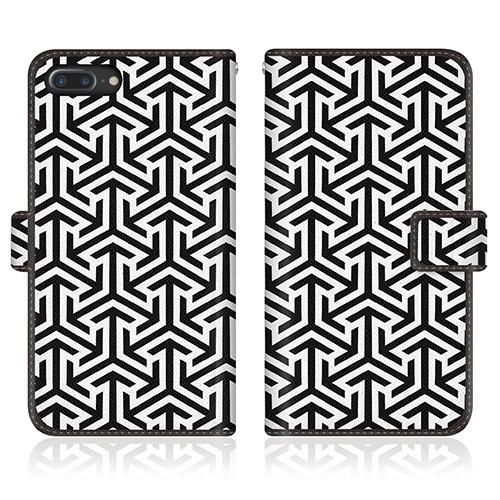 iPhone 7 Plus (iPhone7p) オリジナルデザイン 【 幾何学模様 モノトーン T...