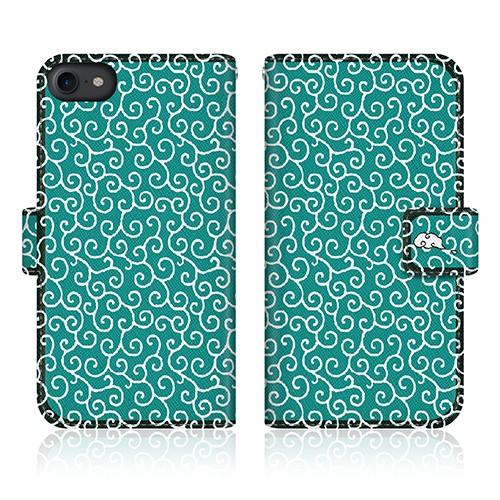 iPhone 8 (iPhone8) オリジナルデザイン 【 キュート 唐草模様 ミントグリーン カ...