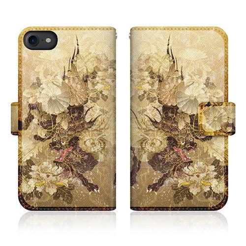 iPhone 8 (iPhone8) オリジナルデザイン 【 屏風 和柄 雲 獅子 菊花紋章 風雲 ...