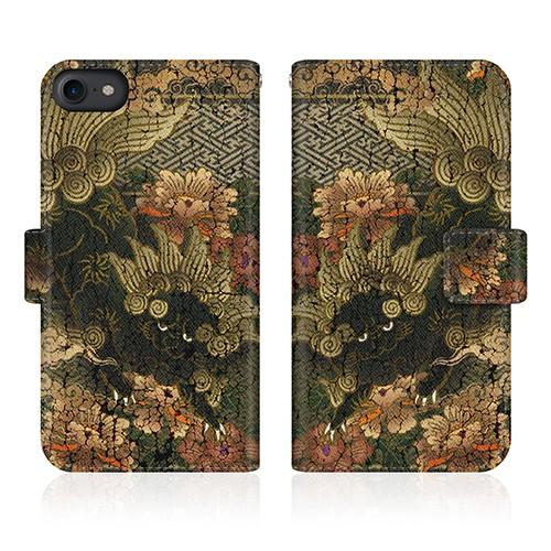 iPhone 8 (iPhone8) オリジナルデザイン 【 獅子牡丹 スリム ダイアリー  】