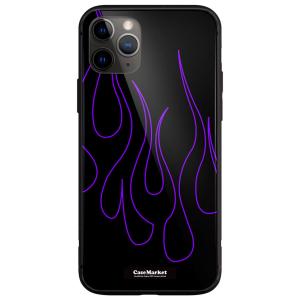 iPhone X (iPhoneX) ブラック ラインアート フレアパターン HOT ROD 292...