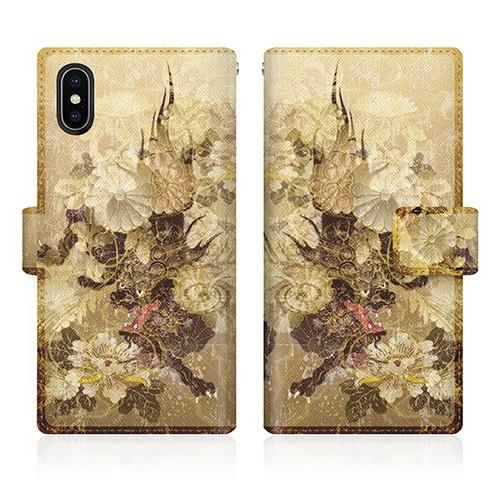 iPhone X (iPhoneX) オリジナルデザイン 【 屏風 和柄 雲 獅子 菊花紋章 風雲 ...