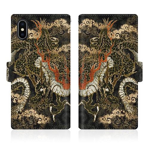 iPhone X (iPhoneX) オリジナルデザイン 【 昇り龍 天龍 スリム ダイアリー  】