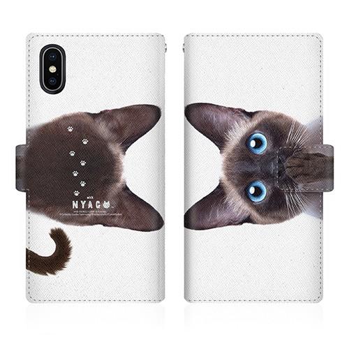 iPhone X (iPhoneX) オリジナルデザイン 【 NYAGO ノート キュート 肉球をペ...
