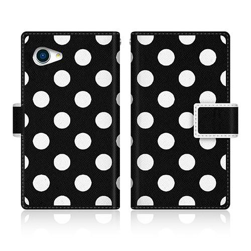 AQUOS Compact (SH-02H) オリジナルデザイン 【 ドット モノクロ パターン ブ...