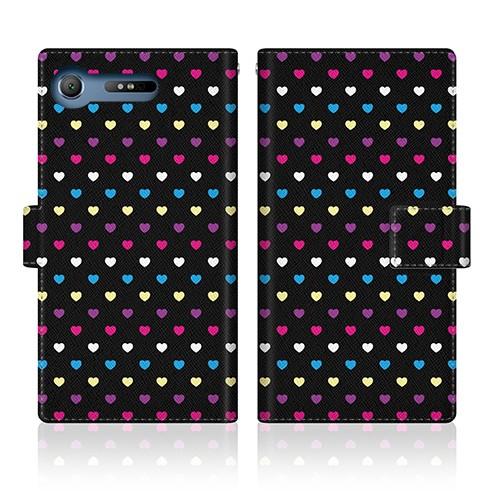 Xperia XZ1 (SO-01K) オリジナルデザイン 【 レインボー ハート 50S スリム ...