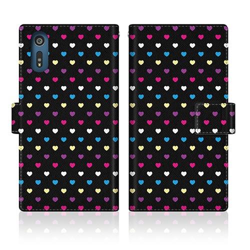 Xperia XZ (SOV34) オリジナルデザイン 【 レインボー ハート 50S スリム ダイ...