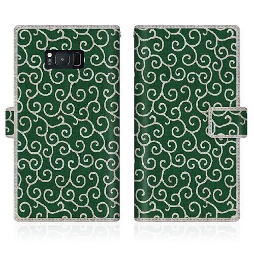 Android One (X1) オリジナルデザイン 【 唐草模様 和柄 手帳 クラシック  】