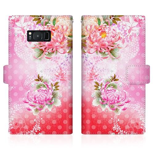 Android One (X1) オリジナルデザイン 【 華の乱舞 和柄 ボタニカル - ピンク  ...