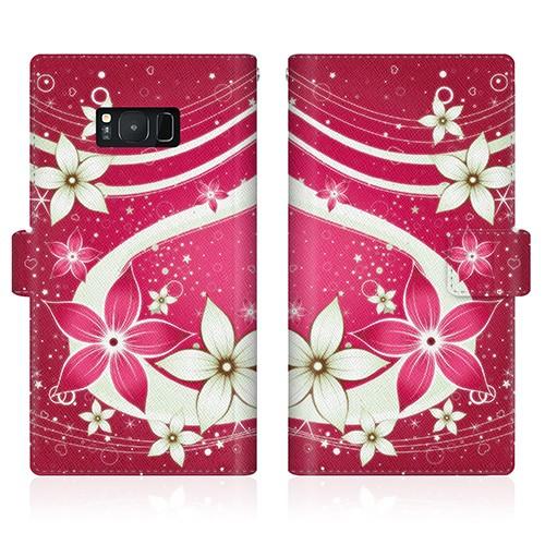 Android One (X1) オリジナルデザイン 【 夏華の乱舞 和柄 ボタニカル 紅花と水流を...