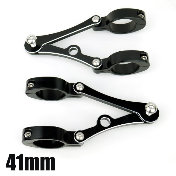 アジャスタブル ヘッドライトステー ステー ブラック カフェレーサー 41mm CB400SF ゼフ...