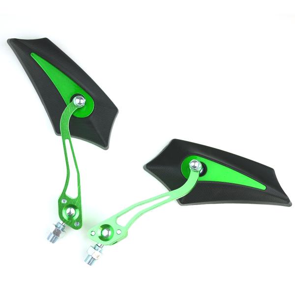 ウイングミラー 緑 グリーン KSR110 Dトラッカー エストレヤ 250TR KLX250 W4...