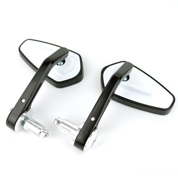 スリム バーエンド ホワイト ミラー白 アルミステー KSR110 Dトラッカー エストレヤ 250...