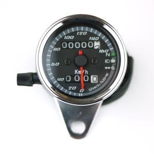 60mm スピードメーター 160km/h 3連LEDインジケーター付き 黒