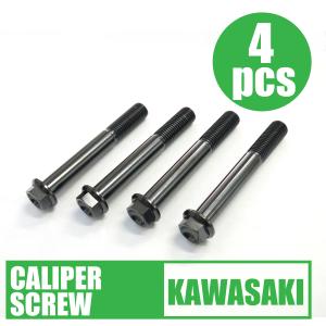 ZRX1200 DAEG用64チタン製フロントキャリパーマウントボルト4本セット