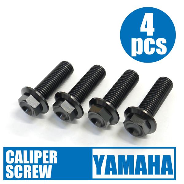 TRX850用64チタン製フロントキャリパーマウントボルト4本セット ブラック Ti-6Al-4V