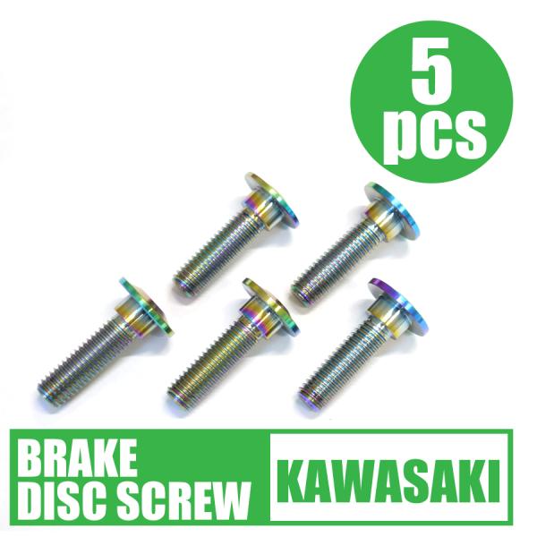 64チタン合金製 ブレーキディスクボルト カワサキ用 M8×30 5本 焼き色付きGPZ900R Z...
