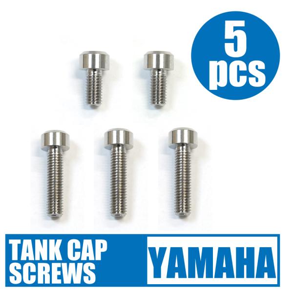 64チタン合金製タンクキャップボルト ヤマハ5穴 ナチュラル XJR400 FZ6/FAZER MT...