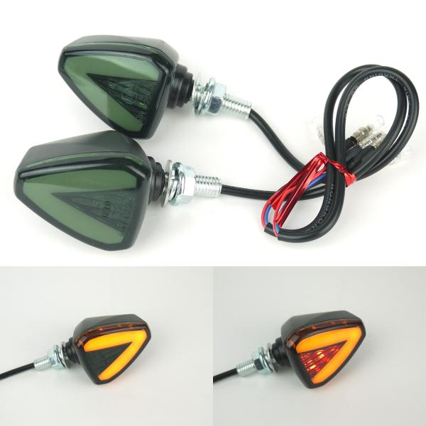 デュアルカラー LEDウインカー TYPE4 Vスタイル レッド 2個セット GSXR1000 ハヤ...