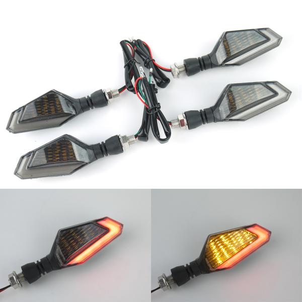 デュアルカラー レッド 1台分 LEDウインカー TYPE5 ゼファー ZRX400 Dトラッカー ...