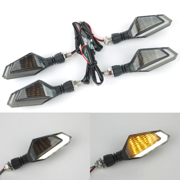 XJR400 ドラッグスター VMAX SCR デュアルカラー LEDウインカー TYPE5 ホワイ...