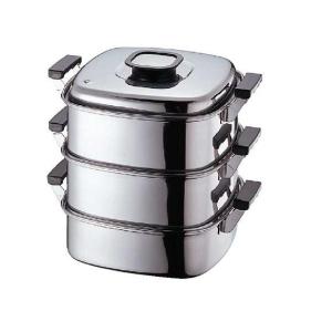 アカオ アルミ 角型蒸器36cm 一重（蒸し器・蒸し鍋） : モノタス