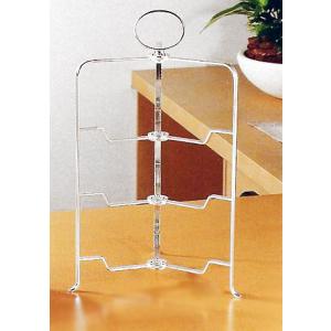 早川シルバー 洋白銀器 折りたたみ ティースタンド 2段 23cm 丸皿用