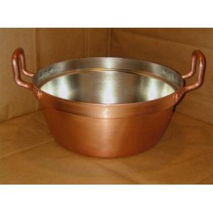 銅製 鎚目打出し 矢床鍋 約径30cm（9．0L）業務用仕様 日本製  