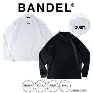 BANDEL バンデル ロンT モックネック QUIET BACK PRINTL/S MOC TEE BG-QTML001 ブラックxホワイト ホワイトxブラック｜in-store