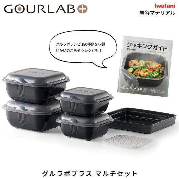 Iwatani グルラボプラス マルチセット 電子レンジ調理 ラージ スモールス クエアディッシュ ...