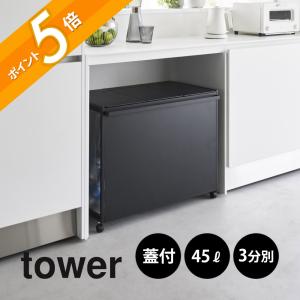 tower 山崎実業 蓋付き目隠し分別ダストワゴン タワー 45L 2分別 1820