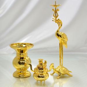 仏具 5点 セット 金メッキ 仕上げ 真宗大谷派（東）用 仏壇 送料無料