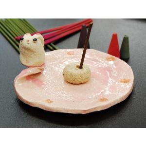 香皿 陶器香皿＆ヒヨコ香立 セット 線香立て 【おためし線香20本